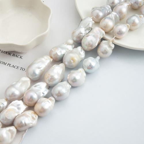 Freshwater Pearl Beads, irregular, DIY, white, 25x12mm, 21PCs/Strand, Sold By Strand