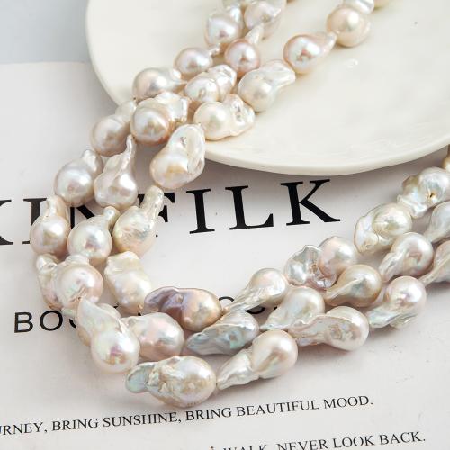 Cultured Baroque Freshwater Pearl Beads, irregular, DIY, white, 13x11mm, 24PCs/Strand, Sold By Strand