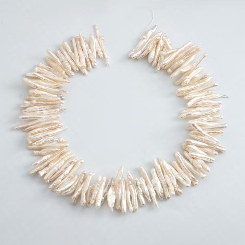 Natürliche kultivierte Süßwasserperlen Perle, Biwa, DIY, weiß, 20x6mm, 102PCs/Strang, verkauft von Strang