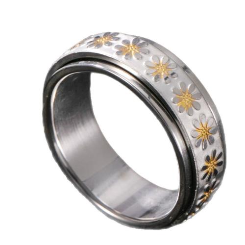 304 Stainless Steel Finger Ring, plated, rotatable & different size for choice & for man, original color, Sold By PC