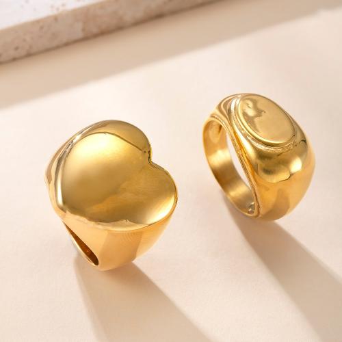 304 Stainless Steel Finger Ring, 18K gold plated, different size for choice & different styles for choice & for woman, Sold By PC