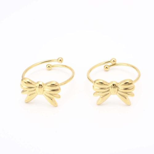 Stainless Steel Finger Ring, 304 Stainless Steel, fashion jewelry & for woman, golden, Inner diameter: 18mm, Sold By PC