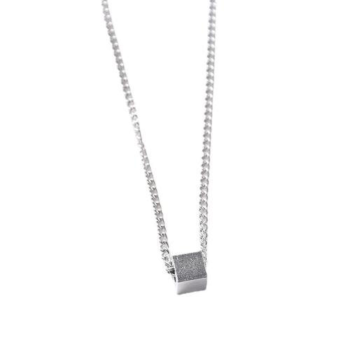 Titanium Steel Necklace,  Square, polished, fashion jewelry & for man, original color, Length:Approx 60 cm, Sold By PC