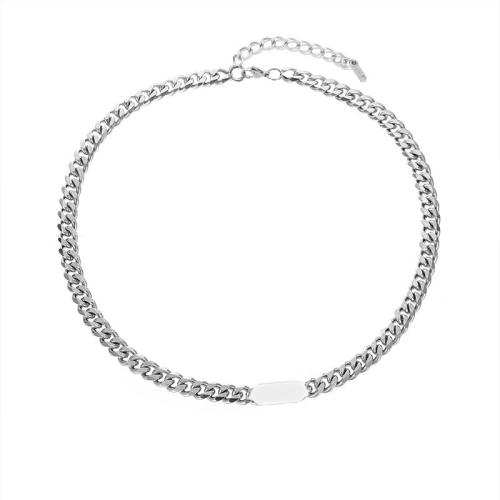 Titanium Steel Necklace, polished, fashion jewelry & for man, original color, Sold By PC