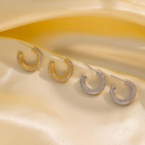 Titanium Steel Stud Earring, plated, fashion jewelry & for woman & with rhinestone, more colors for choice, Sold By Pair
