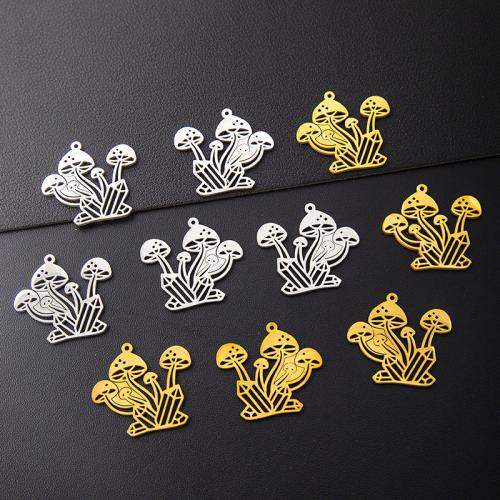 Stainless Steel Pendants, 304 Stainless Steel, mushroom, plated, DIY, more colors for choice, 10PCs/Bag, Sold By Bag
