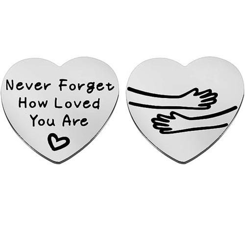 304 Stainless Steel Commemorative Coin, Heart, Unisex & different size for choice & different designs for choice, original color, Sold By PC