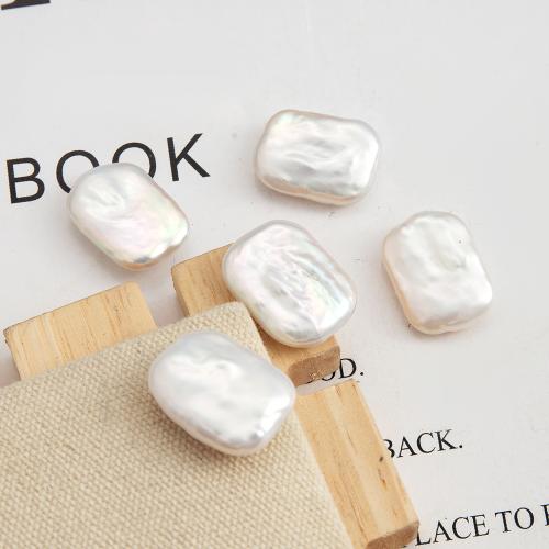 Freshwater Pearl Beads, irregular, no hole, white, 15x19x5mm, Sold By PC