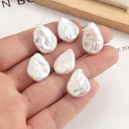 Perlas cultivadas de agua dulce Abalorio, Irregular, sin agujero, Blanco, 14x19x5.50mm, Vendido por UD