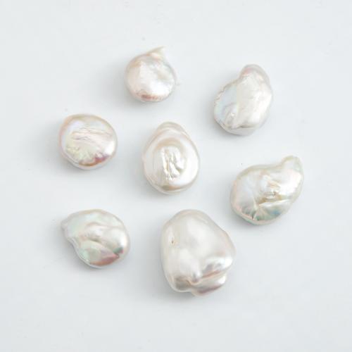 Perlas cultivadas de agua dulce Abalorio, Irregular, Bricolaje & sin agujero, Blanco, 26x23mm, Vendido por UD