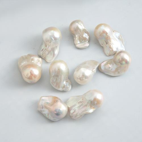 Freshwater Pearl Beads, Baroque, no hole, white, 26x16mm, Sold By PC