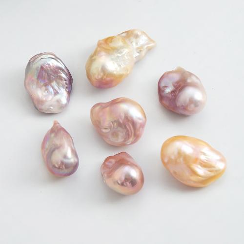 Perles nacres sans trou de culture d'eau douce, perle d'eau douce cultivée, Irrégulière, aucun trou, couleurs mélangées, 36x18mm, Vendu par PC