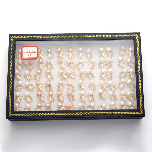 Freshwater Pearl Stud Earring, with Alloy, gold color plated, fashion jewelry, more colors for choice, 20x20mm, 36/Box, Sold By Box