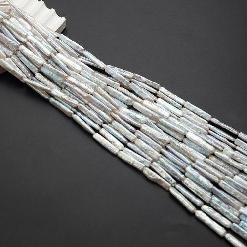 Natürliche kultivierte Süßwasserperlen Perle, Biwa, DIY, weiß, 5.50x23x3.50mm, verkauft von Strang