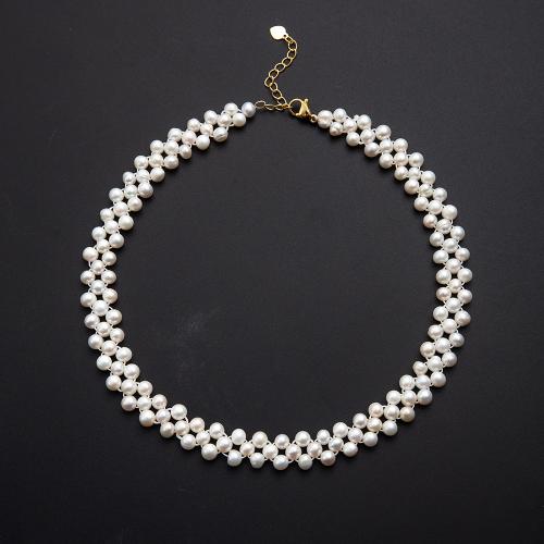 Пресноводные жемчуги Ожерелье, ювелирные изделия моды, белый, 3.50x11mm, продается PC