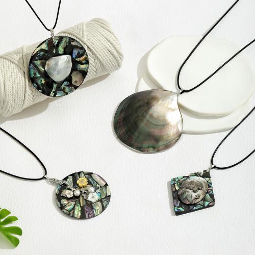 Abalone Shell Necklace, with Wax Cord, fashion jewelry & different styles for choice & for woman, Sold By PC