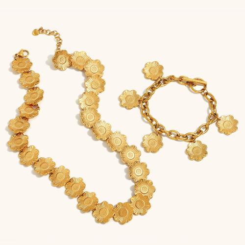 304 Stainless Steel Jewelry Set, 18K gold plated, fashion jewelry & different styles for choice & for woman, Sold By PC