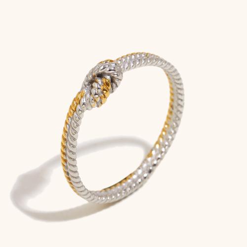 304 Stainless Steel Finger Ring, plated, different size for choice & for woman & two tone, Sold By PC