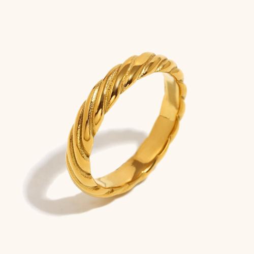 304 Stainless Steel Finger Ring, 18K gold plated, fashion jewelry & different size for choice & for woman, Sold By PC