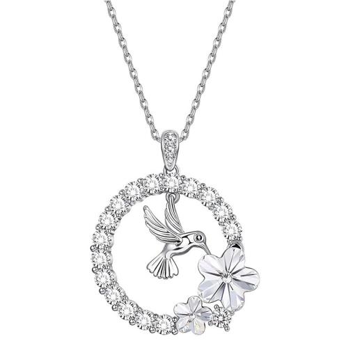 Zinklegierung Halskette, mit Messingkette, mit Verlängerungskettchen von 5cm, plattiert, Modeschmuck & für Frau & mit Strass, keine, Länge:ca. 45 cm, verkauft von PC