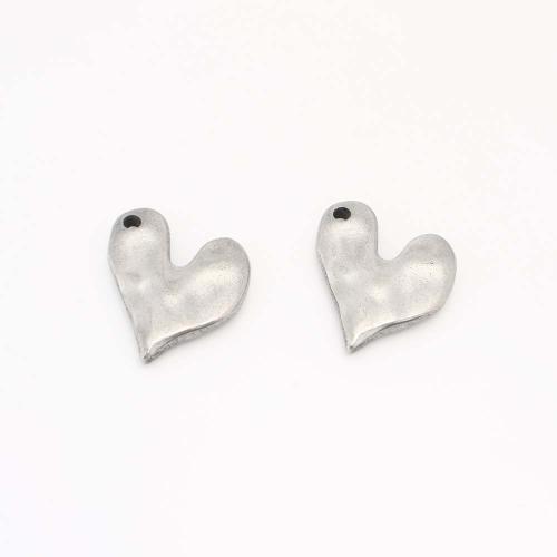 Pendientes Corazón de acero inoxidable, acero inoxidable 304, Bricolaje, color original, Vendido por UD