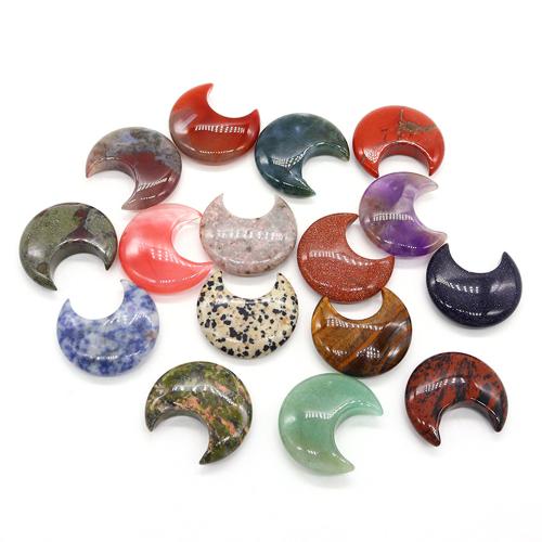 Gemstone Decoration, Moon, DIY, more colors for choice, 27x30mm, Sold By PC