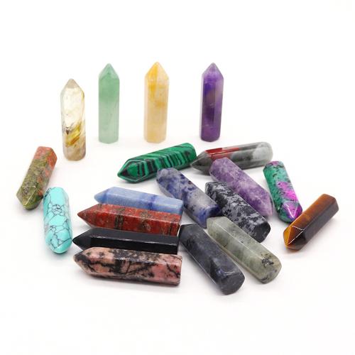 Gemstone Decoration, Hexagon Bugles, DIY, more colors for choice, 8x33mm, Sold By PC