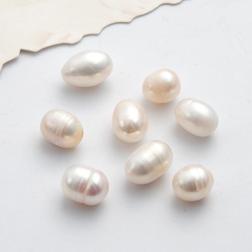 Perles nacres sans trou de culture d'eau douce, perle d'eau douce cultivée, Irrégulière, aucun trou, blanc, 9x8mm, Vendu par PC