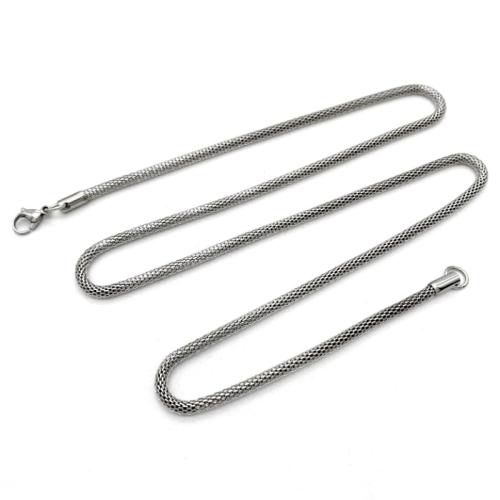 Fashion Stainless Steel Jewelry Sets, 304 Stainless Steel, plated, BL chain & different length for choice & Unisex & different styles for choice, original color, wide:3.2mm, Sold By PC