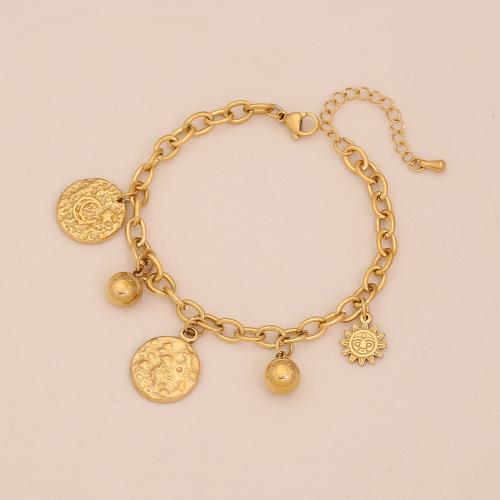 Stainless Steel Jewelry Bracelet, 304 Stainless Steel, plated, fashion jewelry & different styles for choice & for woman, golden, Sold By PC