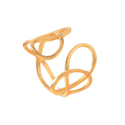 acero inoxidable 304 Anillo de dedo Cuff, chapado, Joyería & unisexo & hueco, dorado, tamaño:7, Vendido por UD