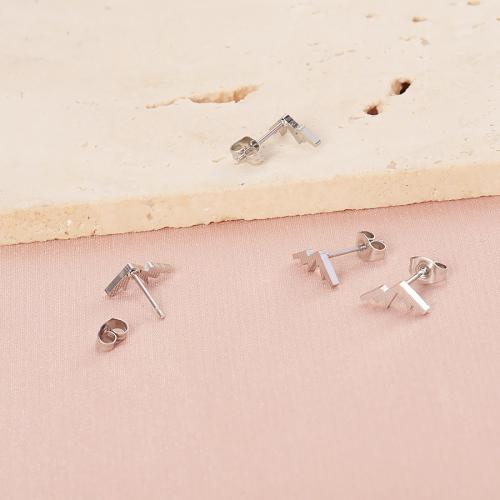 Stainless Steel Stud Earrings, 304 Stainless Steel, silver color plated, fashion jewelry, more colors for choice, Sold By Pair