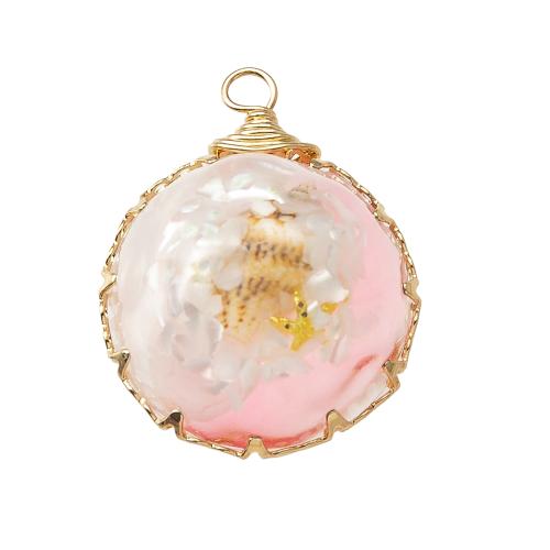 Brass Pendant, with Resin, plated, DIY & epoxy gel, more colors for choice, nickel, lead & cadmium free, 24.50x6.50x30.60mm, Sold By PC