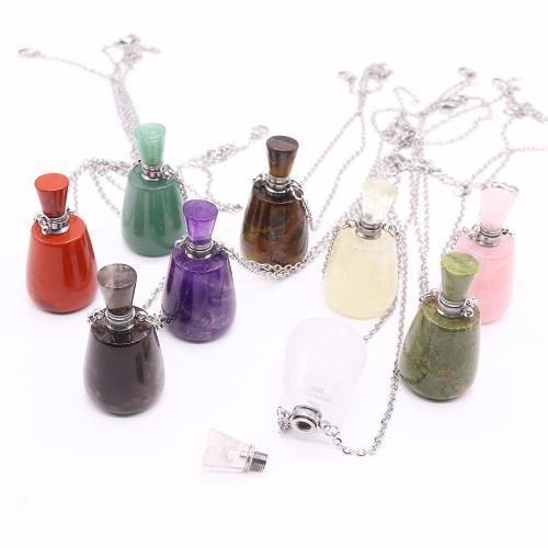 Colgantes de Gemas, Piedras preciosas, con aleación de zinc, Botella de perfume, chapado, Bricolaje, más colores para la opción, 20x38mm, Vendido por UD