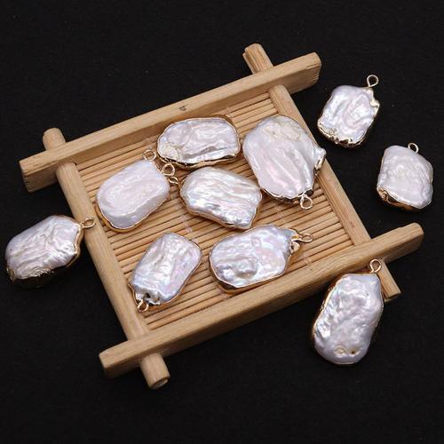 Freshwater Pearl Pendants, with Tibetan Style, irregular, plated, DIY, more colors for choice, 15x30mm, Sold By PC
