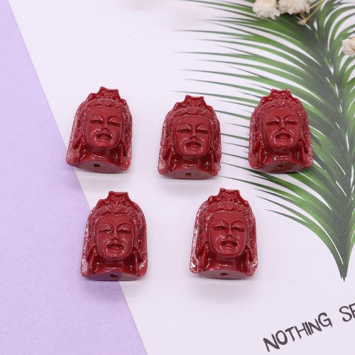 Resin Jewelry Beads, Buddha, DIY, red, 10x20mm, Sold By PC