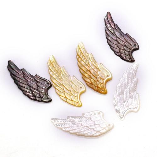 Pendentifs coquillage, coquille, forme d'aile, Placage, DIY, plus de couleurs à choisir, 14x34mm, Vendu par PC
