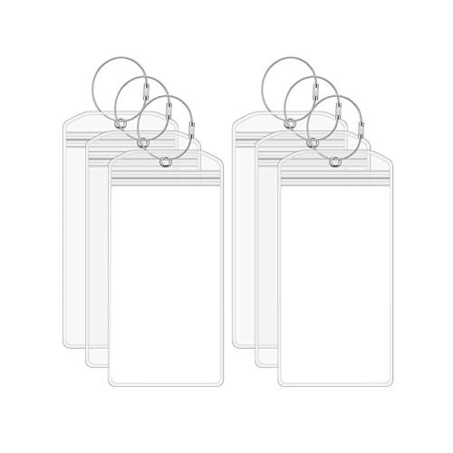 plástico PVC Portatarjetas, con Acero inoxidable 201, Portátil & Polvo & unisexo & impermeable, claro, 185x90mm, Vendido por UD