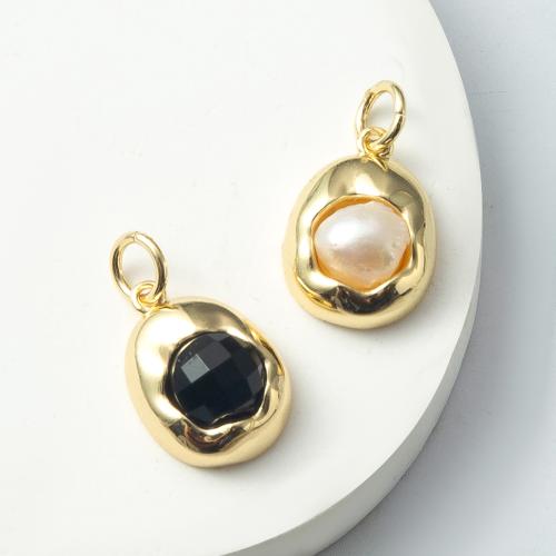 Brass Jewelry Pendants, with Glass, plated, fashion jewelry, more colors for choice, nickel, lead & cadmium free, 10.30x5.60x17.30mm, Sold By PC
