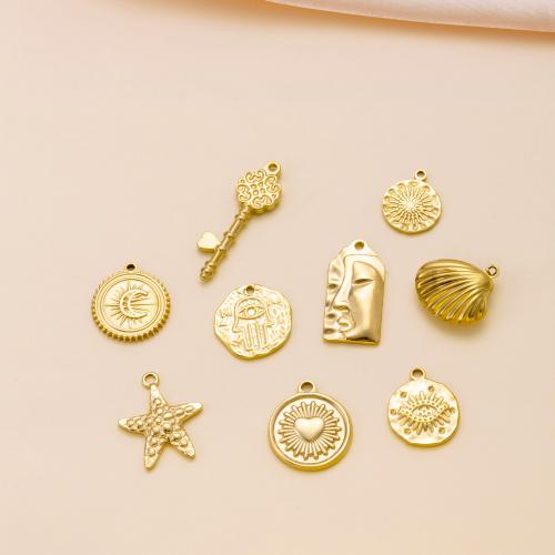 Edelstahl Schmuck Anhänger, 304 Edelstahl, plattiert, DIY & verschiedene Stile für Wahl, goldfarben, verkauft von PC