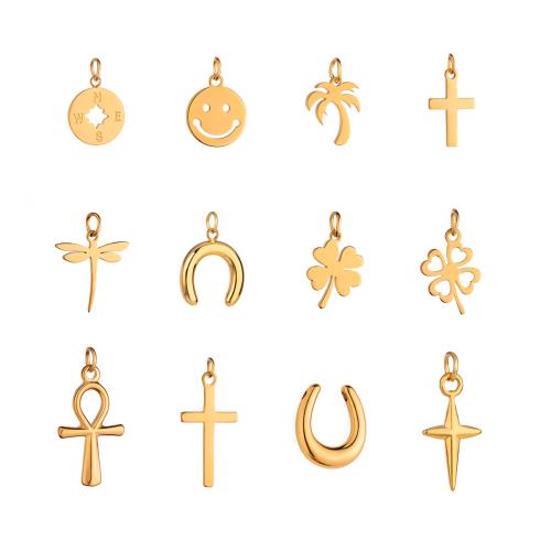 Stainless Steel Pendants, 304 Stainless Steel, plated, DIY & different styles for choice, golden, Sold By Bag