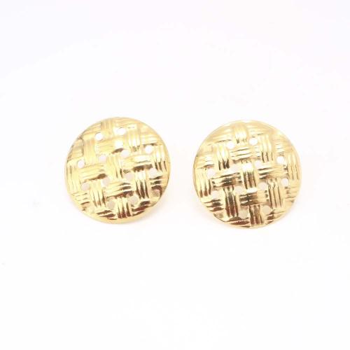 Stainless Steel Stud Earrings, 304 Stainless Steel, fashion jewelry & for woman, golden, Sold By Pair