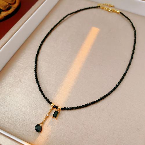 Brass Necklace, with Quartz, with 3.5inch extender chain, handmade, for woman & with rhinestone, Length:Approx 13.6 Inch, Sold By PC