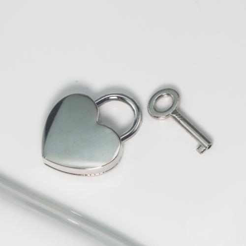 Tibetan Style Pendants, Lock and Key, plated, DIY, silver color, Sold By Pair