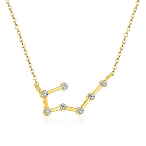 304 Stainless Steel Pendant, 12 Signs of the Zodiac, Vacuum Ion Plating, random style & DIY & with rhinestone, more colors for choice, pendant length 15-23mm, Sold By PC