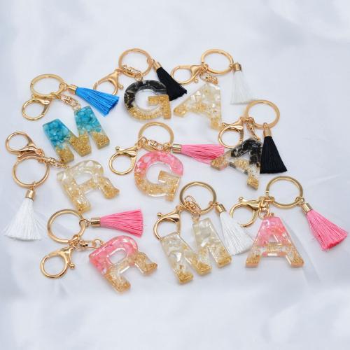 Resin Key Clasp, with Tibetan Style, Alphabet Letter, epoxy gel, Unisex & different styles for choice, 45x40mm, Sold By PC