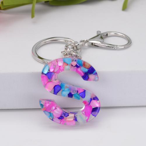 Resin Key Clasp, with Tibetan Style, Alphabet Letter, epoxy gel, Unisex & different styles for choice, Sold By PC