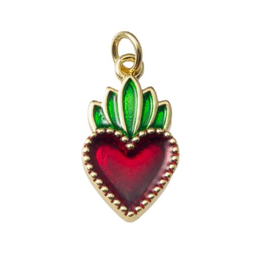 Brass Jewelry Pendants, plated, fashion jewelry & enamel, more colors for choice, nickel, lead & cadmium free, 11x2.95x22.45mm, Sold By PC