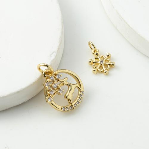Cubic Zirconia Micro Pave Brass Pendant, plated, fashion jewelry & micro pave cubic zirconia, golden, nickel, lead & cadmium free, 13.25x2.90x17.60mm, Sold By PC