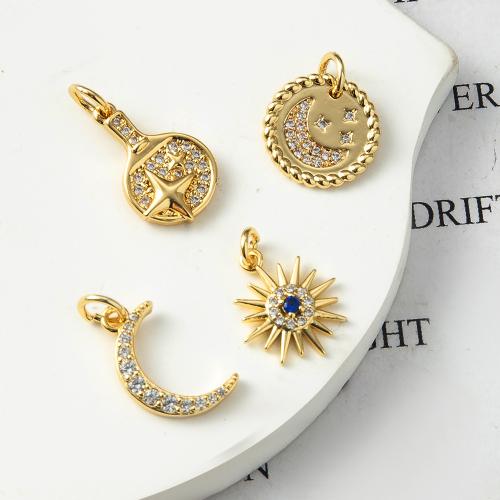 Cubic Zirconia Micro Pave Brass Pendant, plated, fashion jewelry & micro pave cubic zirconia, more colors for choice, nickel, lead & cadmium free, 11.70x2.46x16.30mm, Sold By PC
